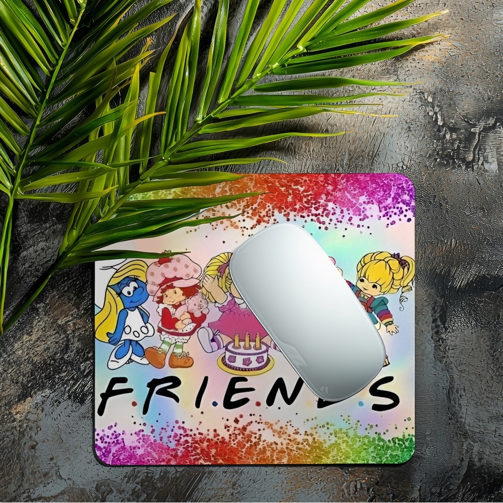 Hand Crafted Rainbow Friends Cartoon Mousepad - Multicolor